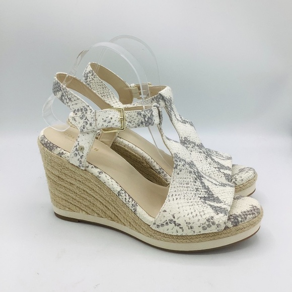 NEW Cole Haan Cloudfeel Embossed Leather Snakeskin Wedge Sandals - Picture 8 of 16